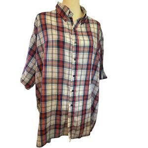 Wedgefield Vintage Men's Short Sleeve Plaid Shirt, Size 3XL